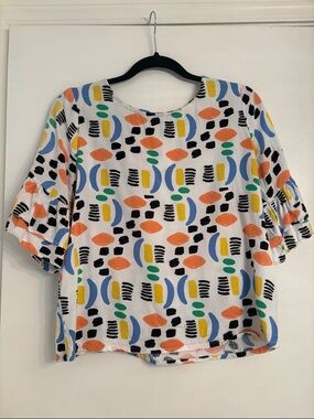 Pepa Loves Colourful Print Flutter Sleeve Shirt